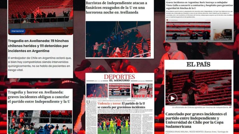 «Masacre» y «barbarie»: así titularon los medios chilenos sobre los incidentes en Avellaneda