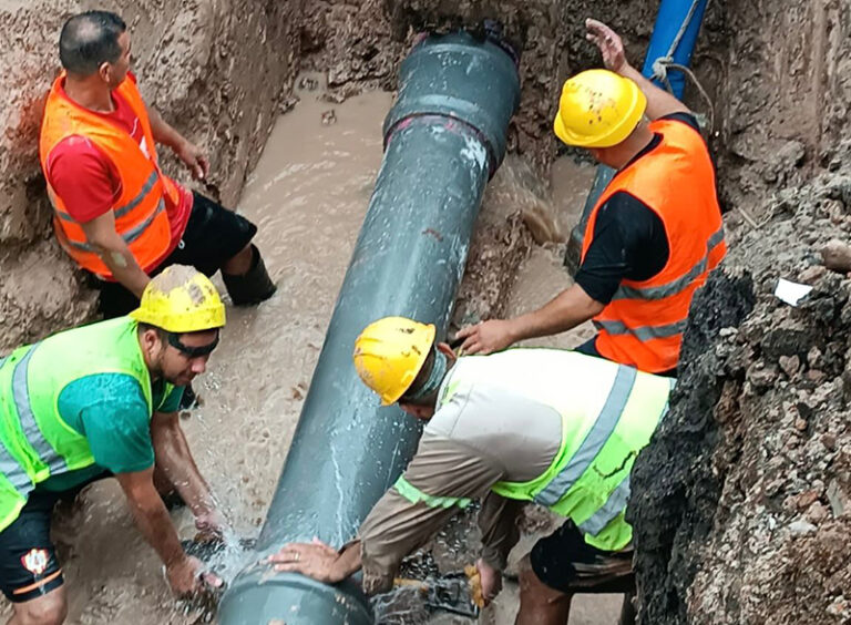 Sameep repara rotura del acueducto norte y trabaja para restablecer el servicio